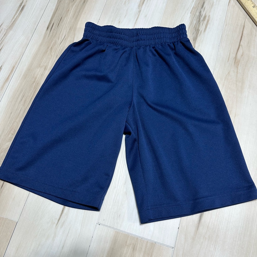 Boys Navy Blue Elastic Waist pull on athletic Shorts 8 - 10 19-427